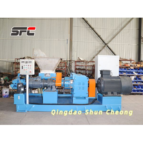 Precise Temperature Control Force Feeding Single Screw Rubber Extruder Machine with PLC Control System