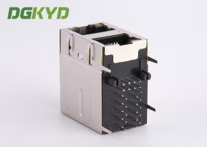 Buy cheap Dual deck 2 Port RJ45 Multiple Port Connectors with 1000base Transformer OEM ODM product