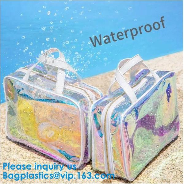 Shiny Silver Pvc Holographic Makeup Cosmetic Bags Toiletry Storage Wash Bags Organizer Pouch Beauty Makeup Case Accessor