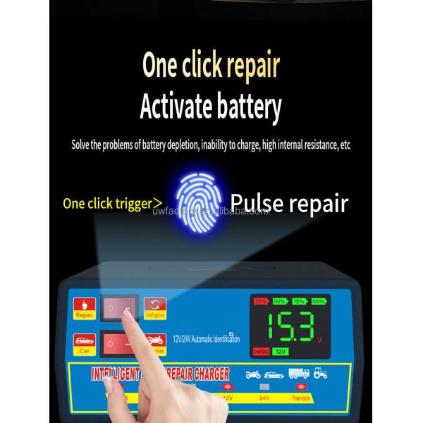 12V10A 24V5A Battery Charger for Car Boat Motorcycle Pulse Repair LCD Charger Private Mold Overvoltage Protection