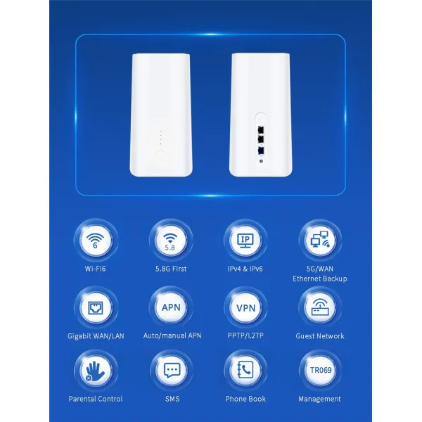 5g Router Support L2tp and Pptp VPN Client, Allow The Communication Between VPN Server.