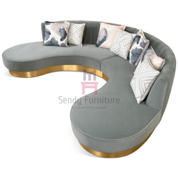 Endless Arch Shape Commercial Booth Seating , Upholstery Fabric Sofa With SS Base
