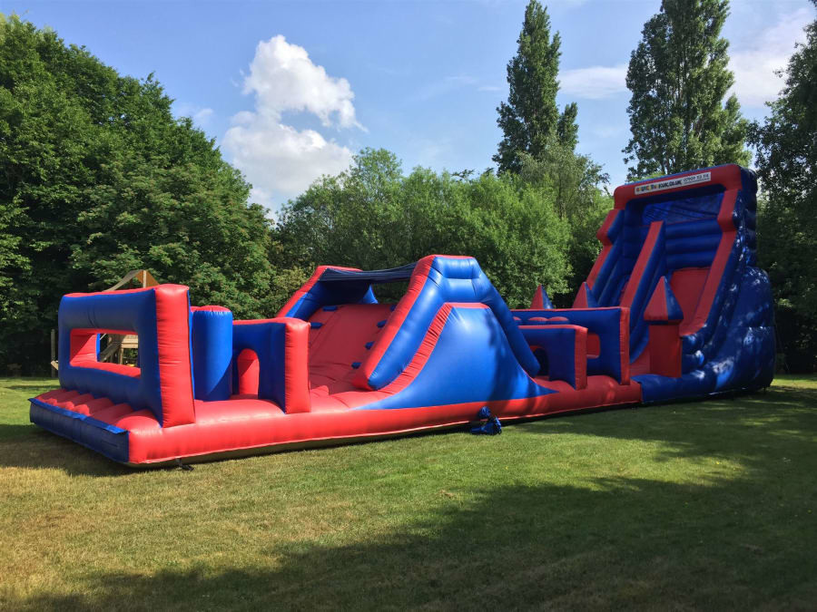 Buy cheap Lead Free Inflatable Obstacle Courses 60ft With Slide product