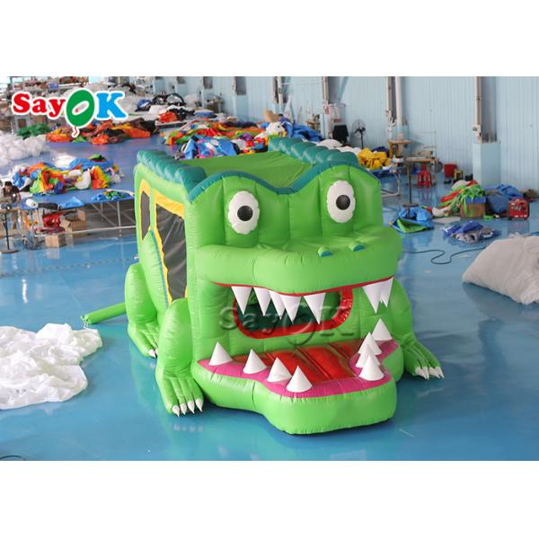 Inflatable Dry Slide Jumping Bouncer Outdoor Indoor Green Alligator Inflatable Bouncer Slide 8x2.8x3mH