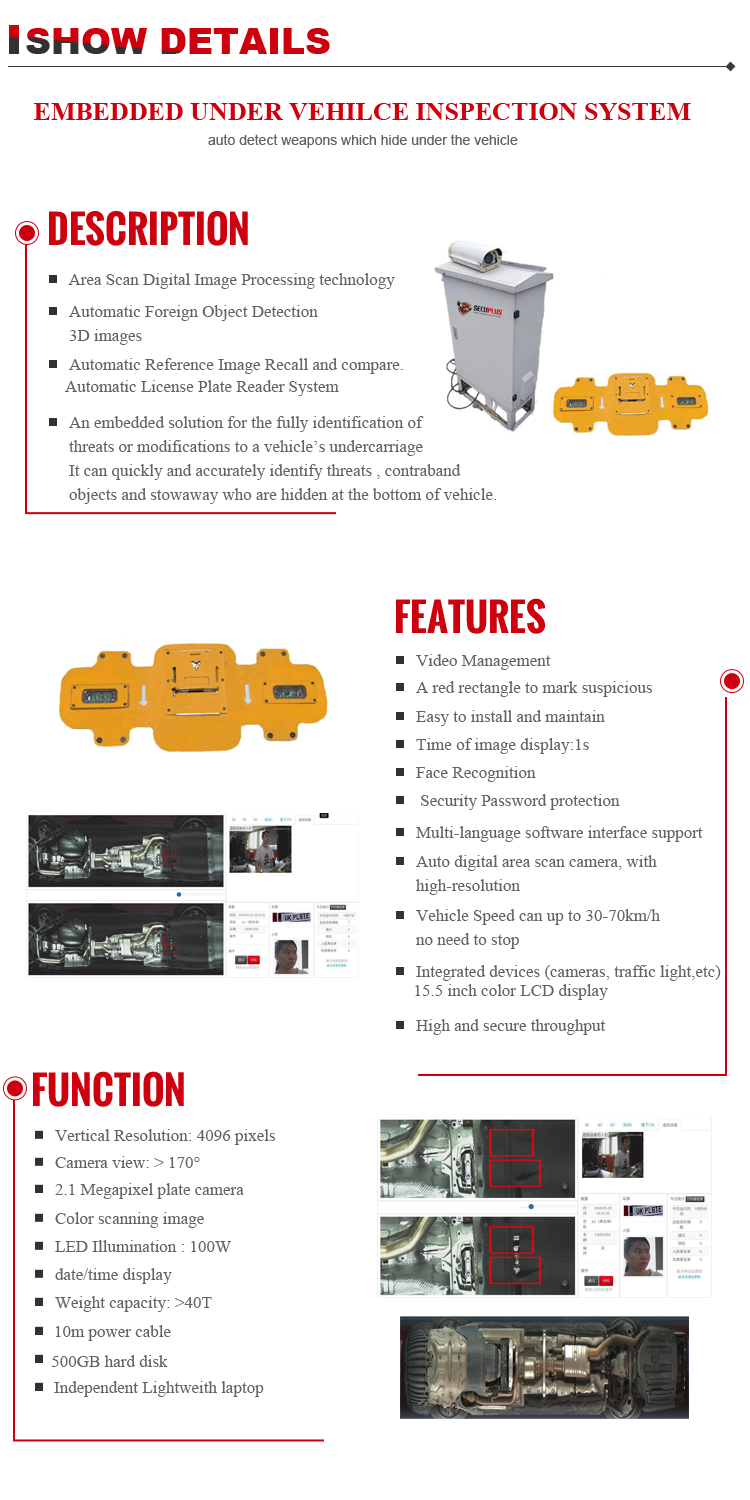 Area Scan Under Vehicle Surveillance System For Security Bomb Detection
