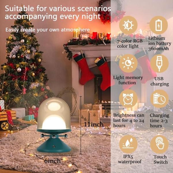 3000K 4500K 6000K UFO Desk Lamp Three Color Dimming Touch Sensitive Night Light