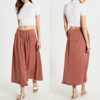 2018 New design high waisted print long skirts