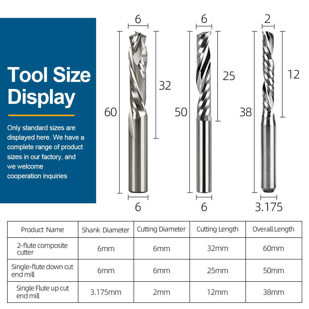 High quality solid carbide single edge milling cutter and double-edged composite edge CNC engraving tool