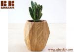 mini art handcrafted polyhedral wooden flowerpot for eco-friendly gifts