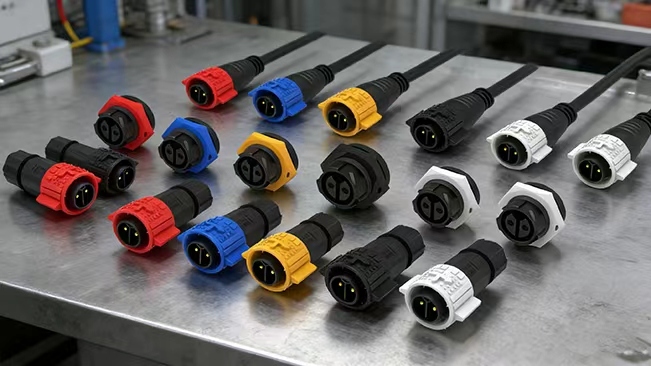 300V 3+2 Pin Cable Connectors Waterproof Red M19 Data Quick Connector For Lighting