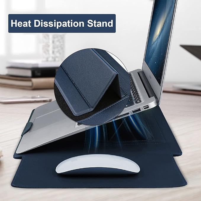 Leather Bag Laptop Mouse Pad 2 in 1 Hand-held Computer Storage Bag Computer Simple Business Bags Covers for 13 14 15