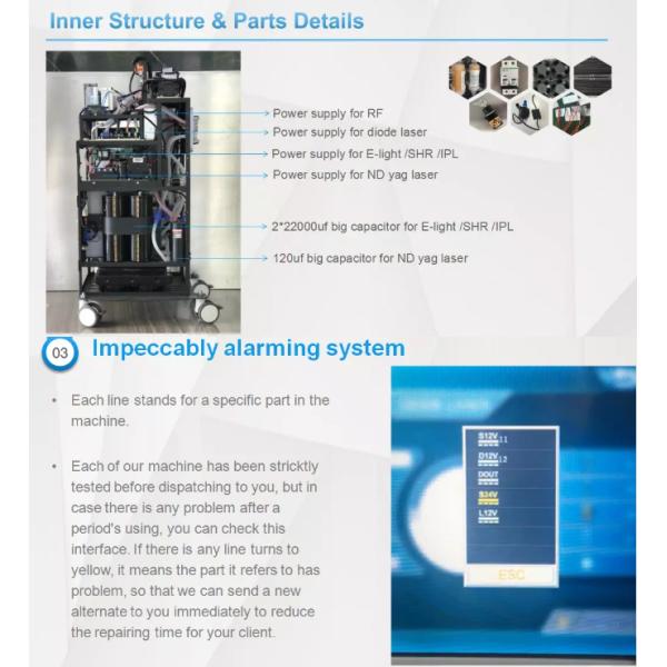 Clinic Multi Function Laser 3 Handpiece Nd Yag Laser Rf Skin Tightening Machine