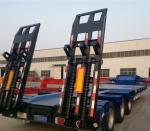 65/ 70/ 80 Ton Low Bed Semi Trailer 3 Units Transporting For Machine