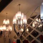 Pottery barn chandelier with Lampshade Art Iron Pendant lamp (WH-MI-48)