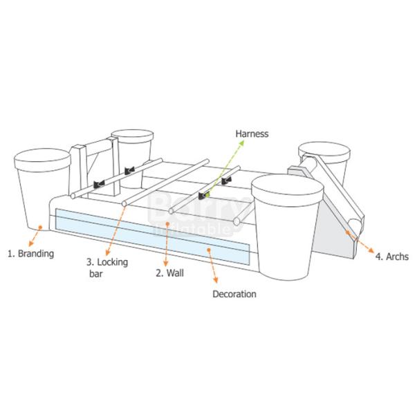 Commercial Entertainment Mini Inflatable Soccer Game For Play 3 Years Warranty
