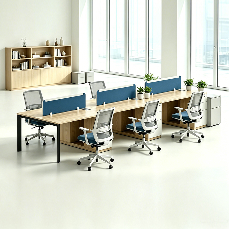 Office Workstation Desks with Custom Size Melamine Board Desktop for Modular Office Furniture Solutions and Workspace Setup