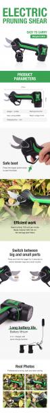 Swansoft 25MM Lithium Battery Orchard Secateurs Best Garden Tools Electric Pruners