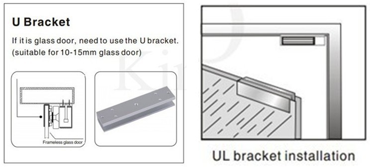 U-Shaped Aluminum Mounting Bracket for Electromagnetic Locks