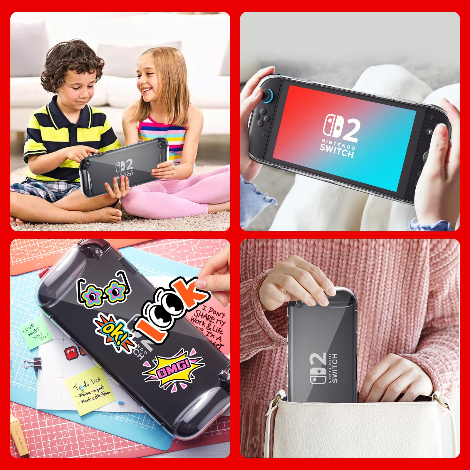Laudtec for Switch 2 Case (2025), Sanyetral Premium Soft TPU Lightweight Shockproof Clear Cover for Nintendo