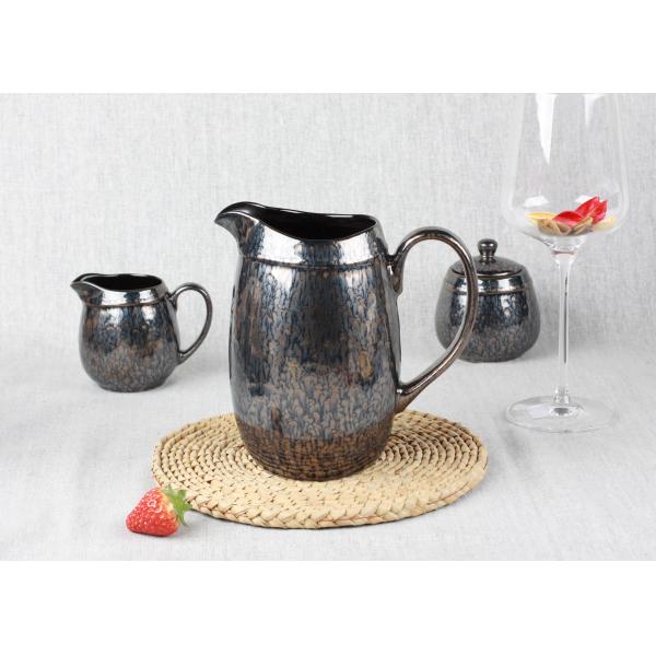 Metallic Ceramic Serveware Set 1300ml Water Pitcher Dishwasher And Microwave Safe