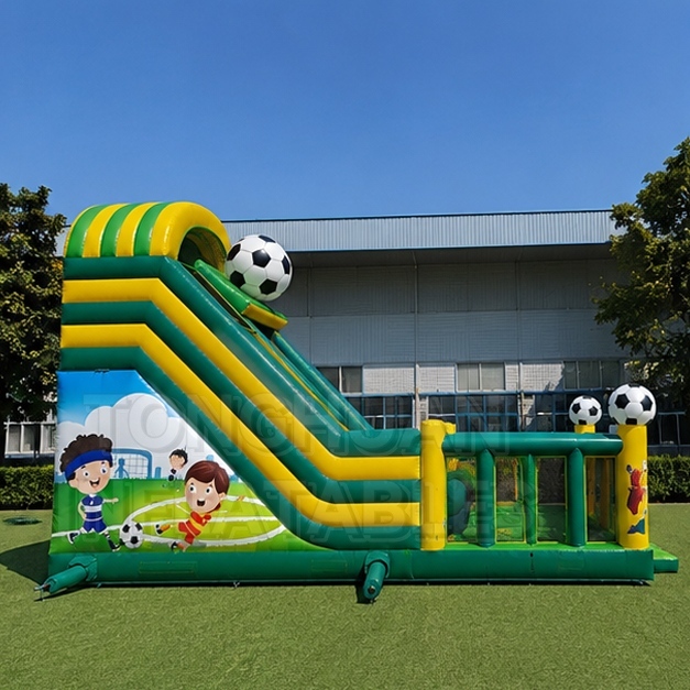 Custom Football Theme Inflatable Slide with Bounce House for Commercial Entertainment
