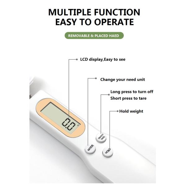 500g 0.1g Digital Kitchen Scale Cooking Food Weighing Spoon Measure LCD Display Button Battery Included High Precision