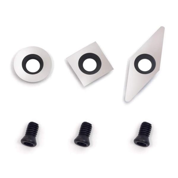 3pcs Mini Carbide Turning Tool Replacement Cutter Set for Mini Wood Lathe Turning Tools
