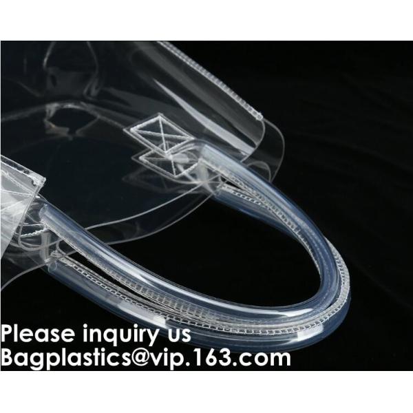 Clear Zipper Bag With Compression Packing Closure,Toiletry Bag With Pink Trim And Zipper Closing PVC zipper pouch bageas