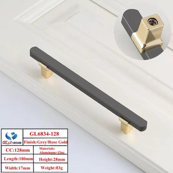 Rose Gold Kitchen Knobs and Handles Kitchen cabinet pulls and handles 192mm Aluminum Door pulls
