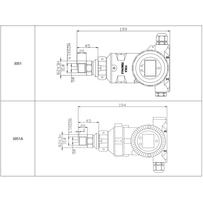 Hengtong Explosion proof HART+4-20mA Digital Display Pressure Transmitter Sensor Transducer
