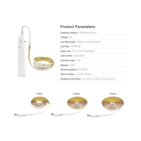 4100K Battery Motion Sensor LED Strip For Kitchen Under Cabinet