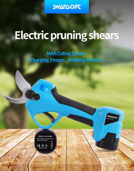16.8V 32mm Rechargeable Pruning Shears Garden Pruning Orchard Tree High Branch Lithium Electric Pruning Shears