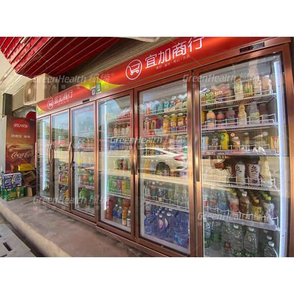 Deluxe Split Vertical Supermarket Refrigerating Display Cabinet Fridge For Drinks