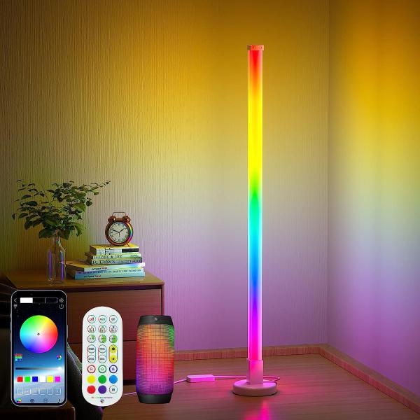 Adjustable RGB Smart-Controlled Corner Lamp for Holiday Decoration in Simple Design