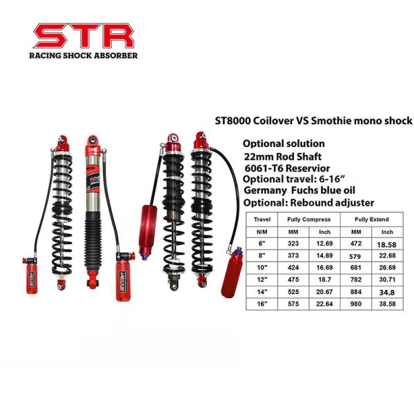 6"-16" RFC Twin Coilover Shock Aluminum Adjustable STR Shocks