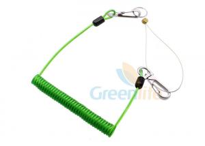 Buy cheap High Security Green Coil Tool Lanyard PU Coated Cable Tool Customized Length product