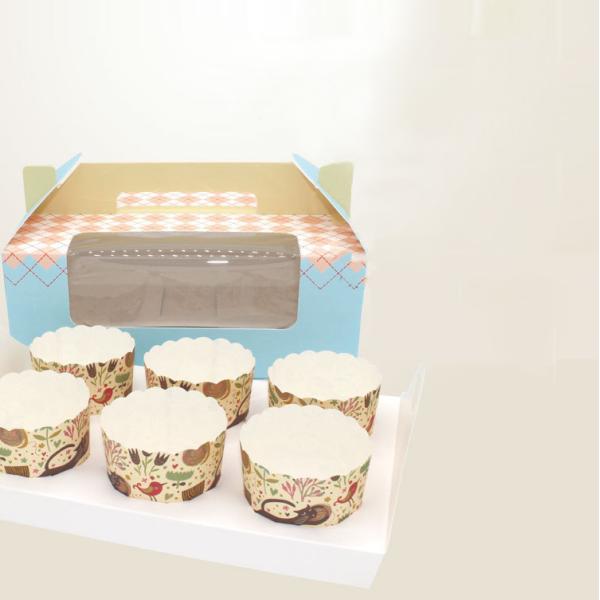 Custom Logo Printing Cupcake Paper Sweet Box With Clear Display Window
