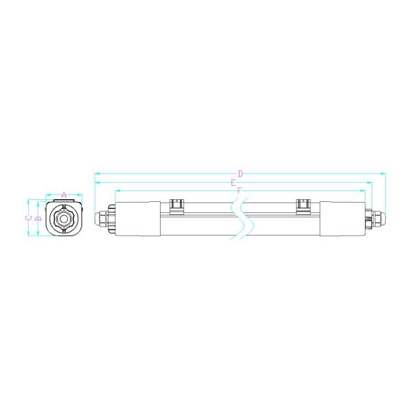 CCT Adjustable Available LED Tri-Proof Light Outdoor IP66 Waterproof Plastic Model 170lm/W