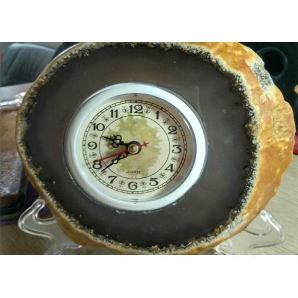 15cm Height Agate Stone Decor , Agate Slice Clock Elegant Appearance
