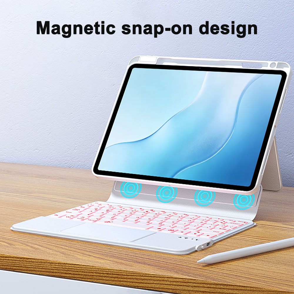 Laudtec 78 Keys Bluetooth Magnetic Keyboard with Touchpad for ipad 10/ iPad 11 A16 2025 10th Gen Style Backlight