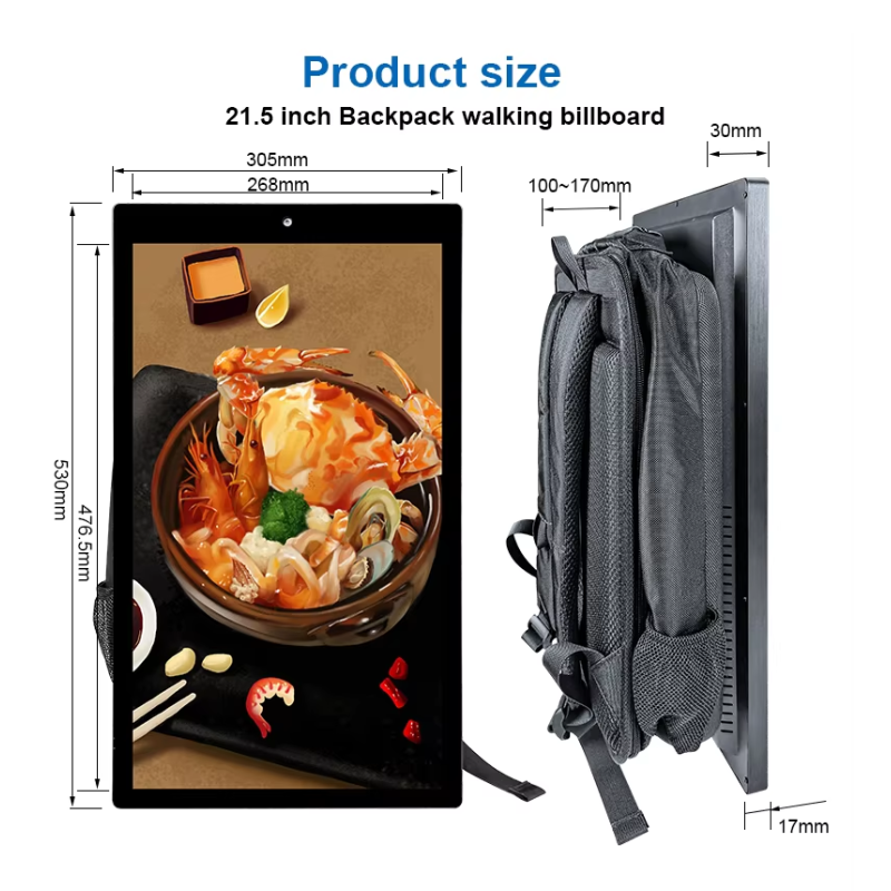CHXS Portable Android LCD Billboard Backpack Indoor Outdoor Self-Service Business Advertising Bag 1-Year Warranty OEM Options
