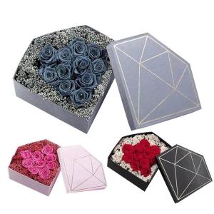 Buy cheap Luxury Diamond Shape Cosmetics Gift Box / 8x8 Gift Box With Logo Stamping product