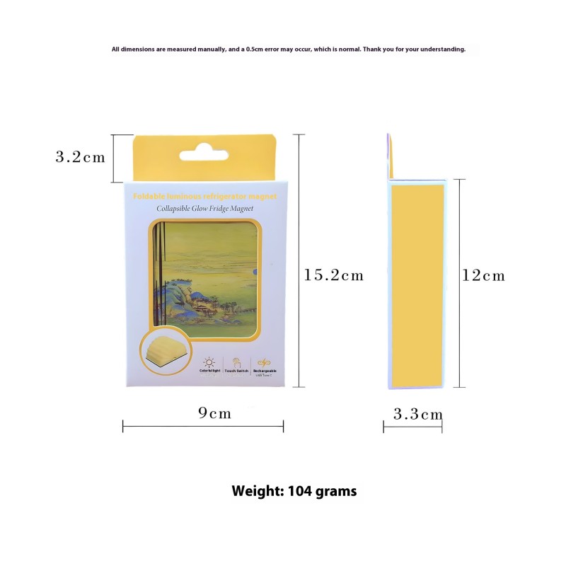Free Sample Mini Foldable Luminous Book Light Suction Creative Fridge Magnet Design Promotional Business Gift Souvenir Shop