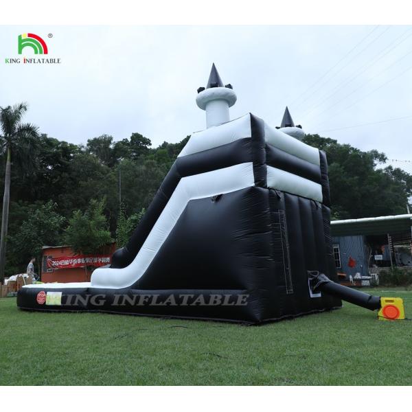 Black And White Commercial Inflatable Water Slide With Pool Water Slides Inflatable