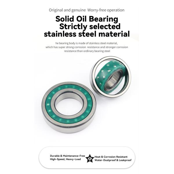 Solid Oil Self-Aligning Ball Bearings with High Load Capacity Easy to Install and Maintenance-Free