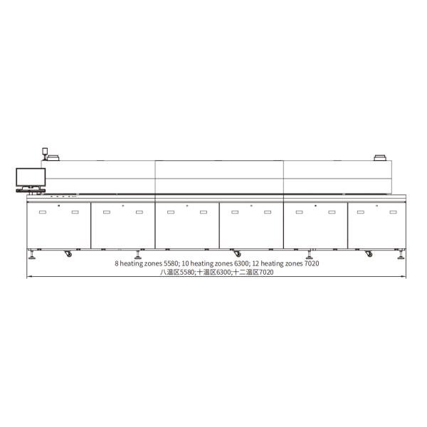 PLC Program Controller 2950mm U Series Reflow Oven Three Cooling Zones