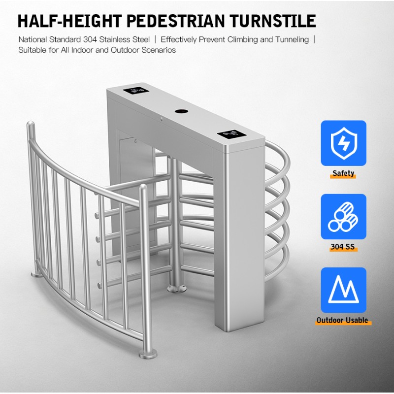 CW803 Automatic SUS304 Half Height Rotary Turnstile Gate