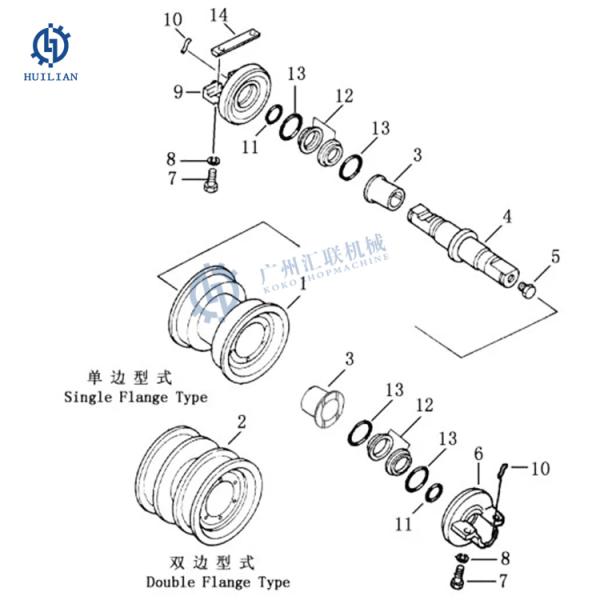 Top Carrier Roller for CATEEEEEEE 963C Crawler Track Loader Specs Undercarriage Spare Parts