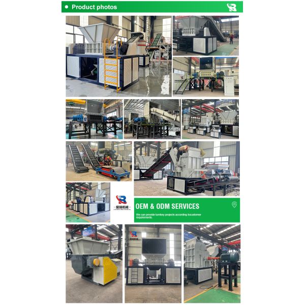 Double Shaft Plastic Shredder Machine for Large Solid Plastic Waste Crushing