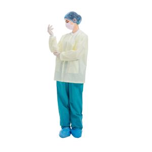 Buy cheap FDA Disposable Lab Coats , Long Sleeves Disposable Hospital Scrubs product